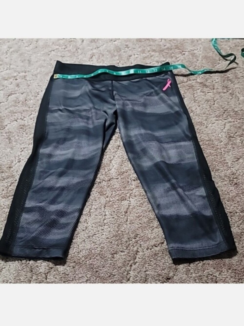 reebok womens athletic mesh sides legging work out crop Legging LIMITED EDITION